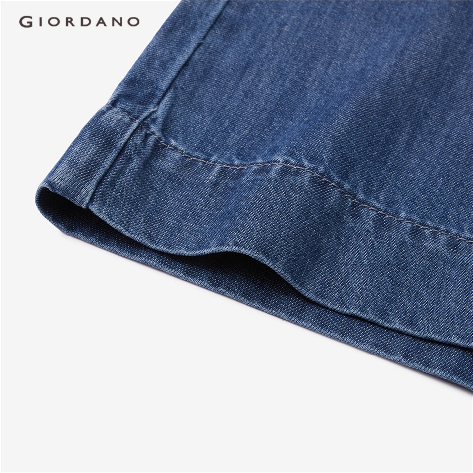 Quần dài GIORDANO 18423201 vải tencel có dây rút lưng co giãn thời trang dành cho nữ
