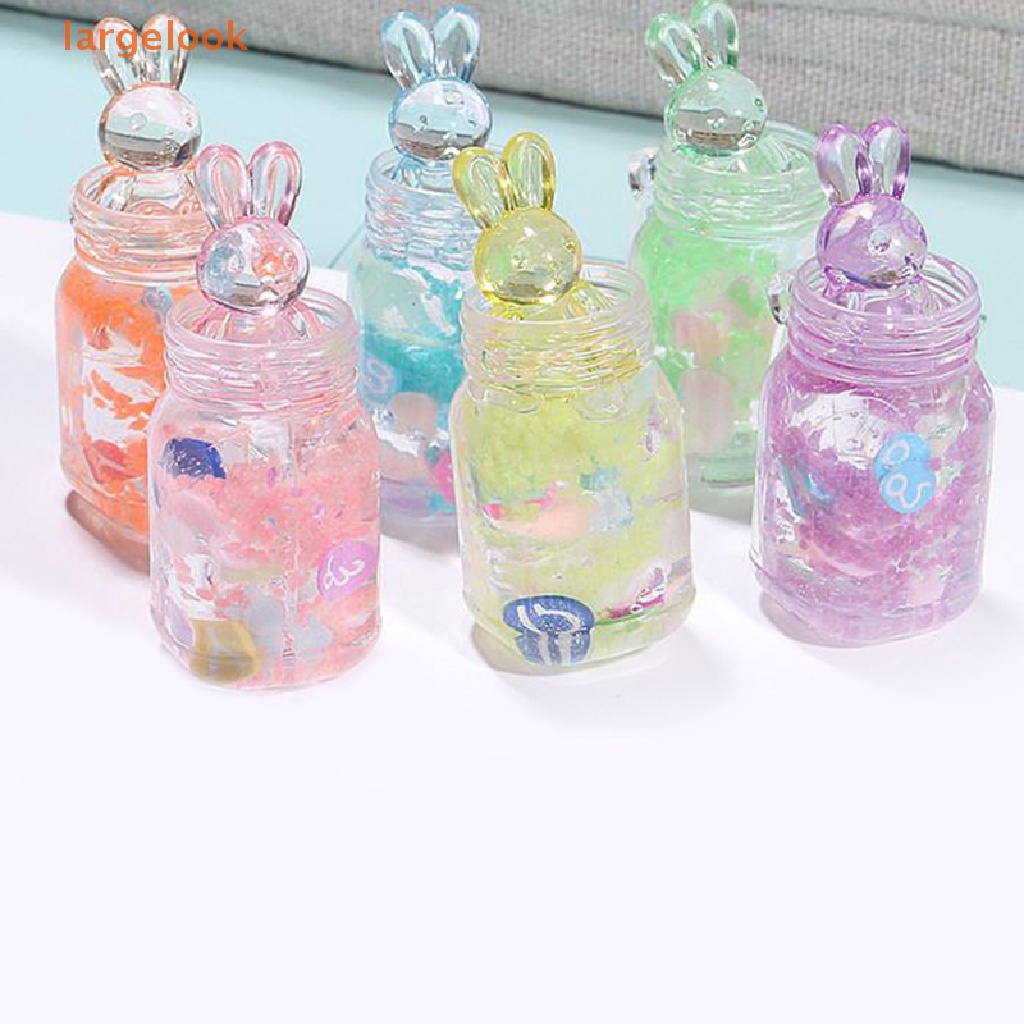 Set 2 Móc Khóa Cốc Sứ Mềm Hình Thỏ Hoạt Hình Phát Sáng Dễ Thương