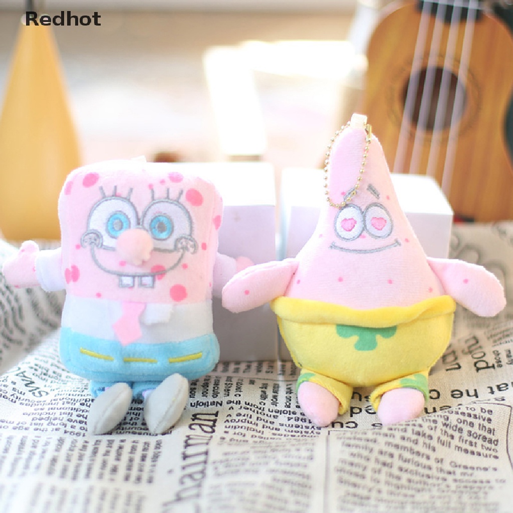 &lt; Redhot &gt; Móc Khóa Búp Bê Nhồi Bông Hình Spongebob Patrick Ngôi Sao Mềm Mại Trang Trí Ba Lô / Ô Tô Quà Tặng
