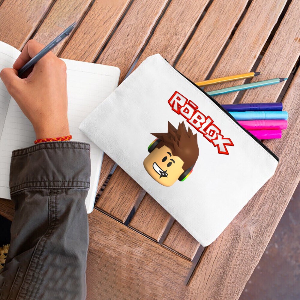 Túi Đựng Bút Chì Bằng Vải canvas Họa Tiết roblox Dễ Thương Cho Bé