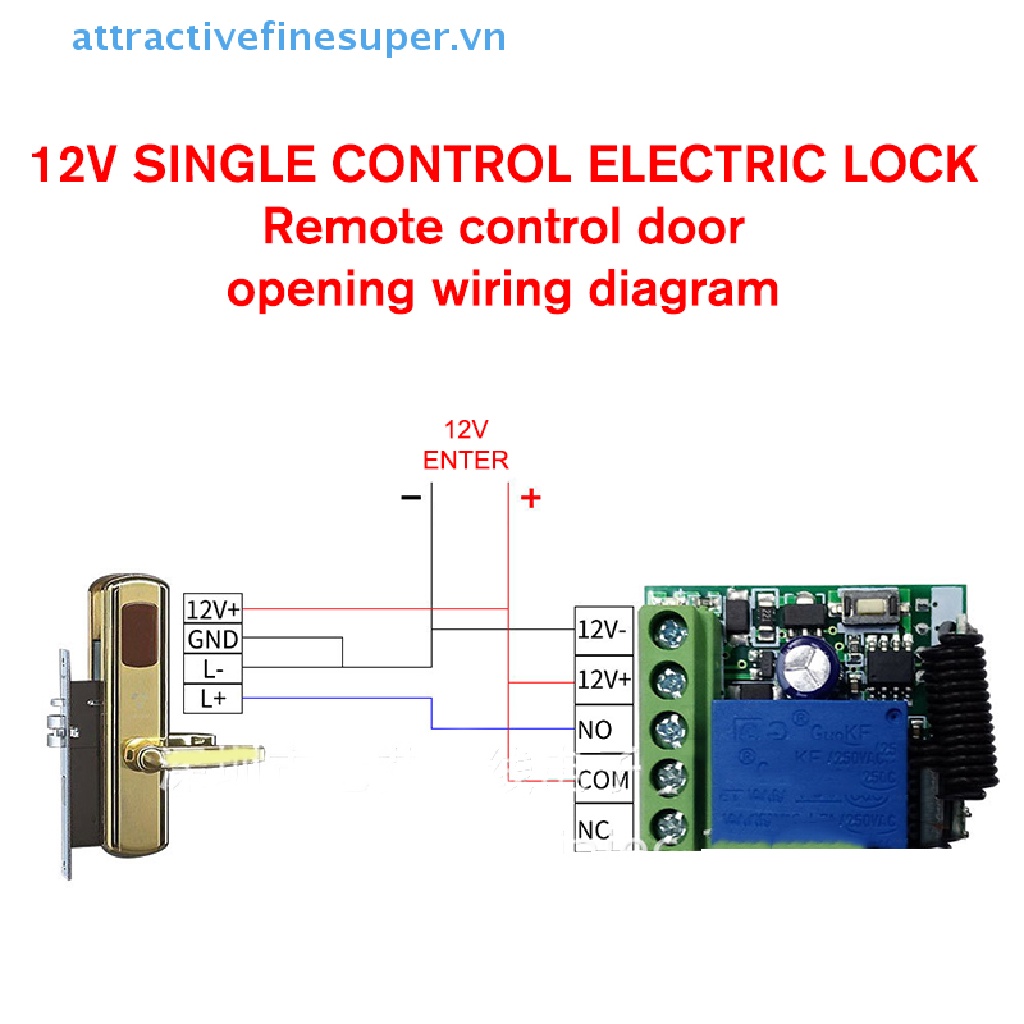 Remote Điều Khiển Không Dây AFS 433Mhz EV1527 2 bottons DC 12V 10A RF