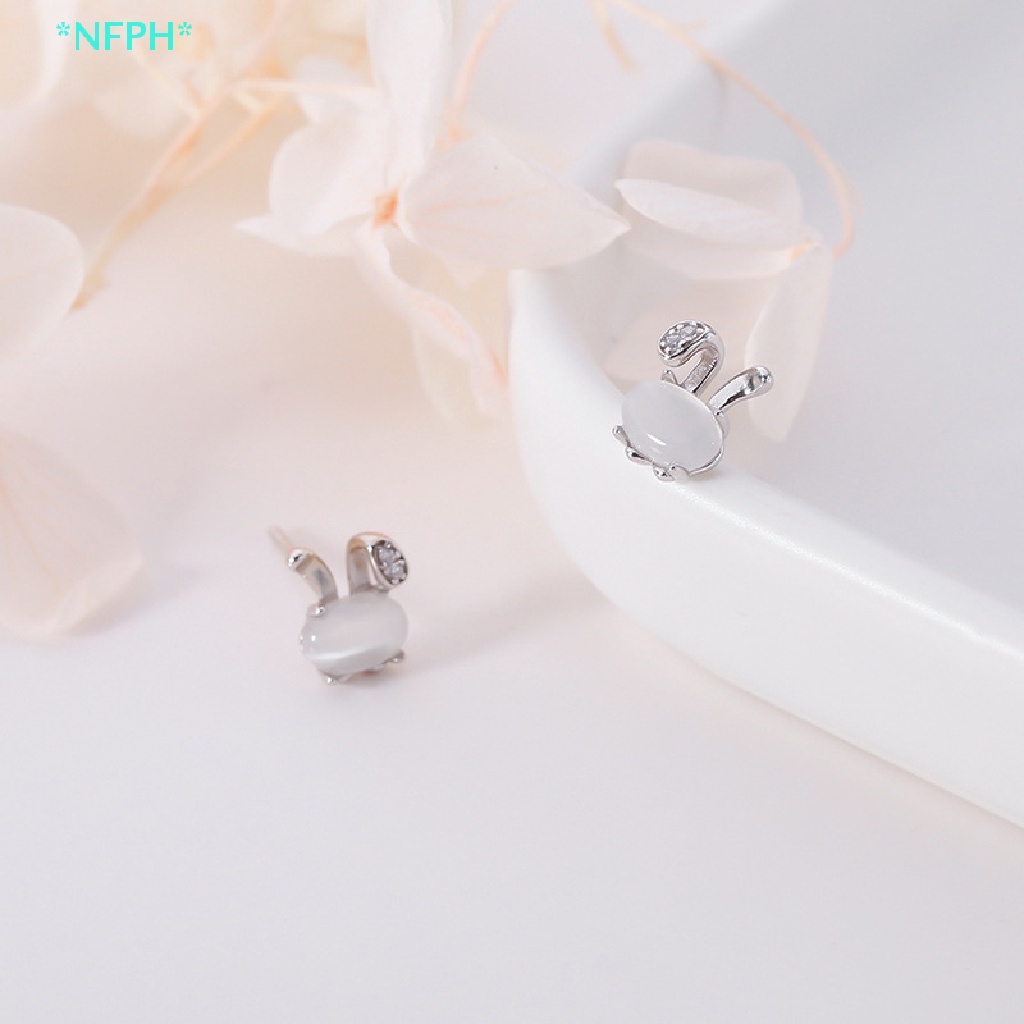 1 Đôi Bông Tai Đính Đá Zircon Hình Thỏ Đáng Yêu Dành Cho Nữ Mới