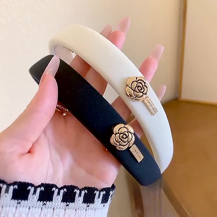 Nóng bán Bờm Cài Tóc hoa trà  Băng Đô Tóc Bọt Biển Cao Cấp Đính Hoa Trà