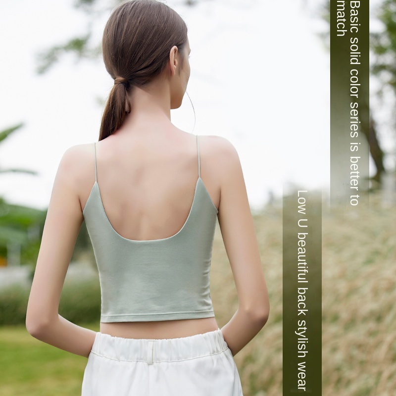 Áo Croptop Hai Dây Có Mút Đệm Ngực Size S-XL Thời Trang Mùa Hè Quyến Rũ Cho Nữ