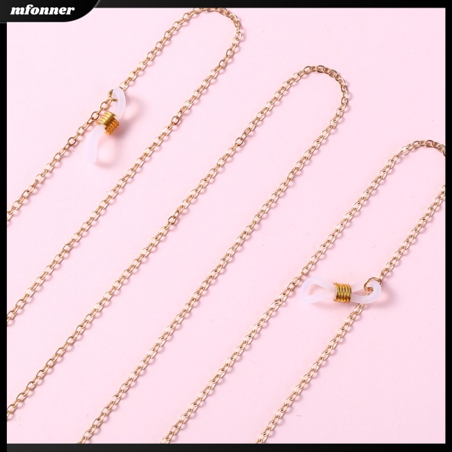 Dây Xích Đeo Mắt Kính Bằng Hợp Kim Chống Trượt Hình Chiếc Lá Màu Sắc Đơn Giản Cho Nữ