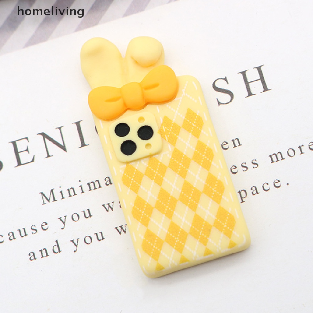 1 Mô Hình Đồ Chơi Điện Thoại Di Động Tai Thỏ mini Dễ Thương Trang Trí Nhà Búp Bê