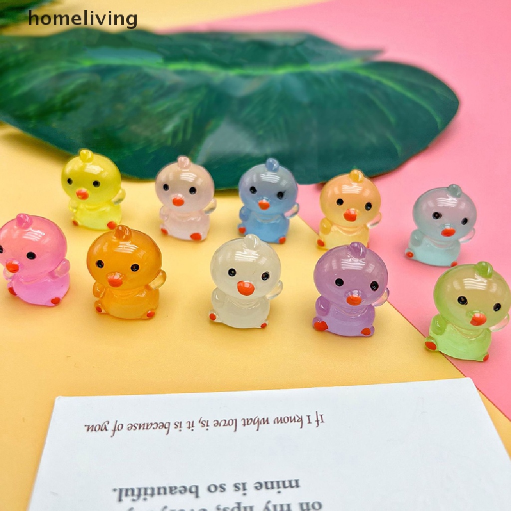 Set 2 Tượng Gà Con Mini Dạ Quang Dễ Thương Dùng Để Trang Trí