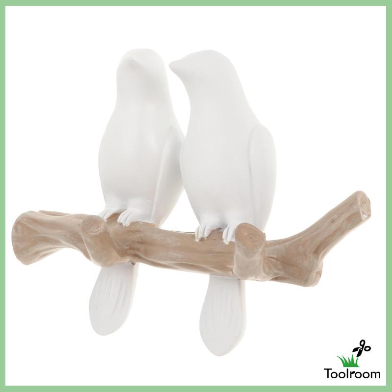 Set 2 Móc Treo Áo Khoác Gắn Tường Bằng Nhựa Resin Hình Chú Chim