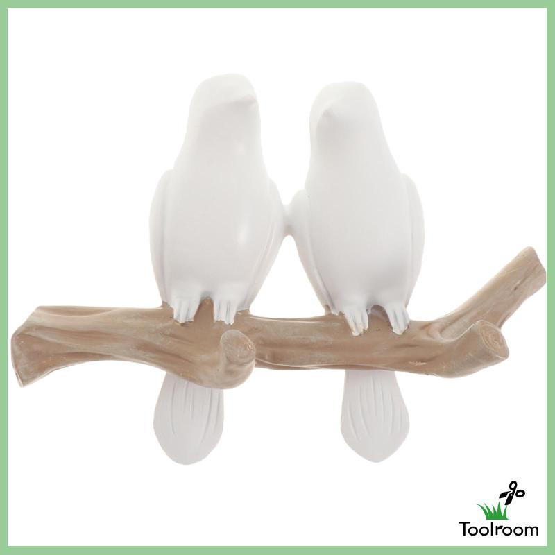 Set 2 Móc Treo Áo Khoác Gắn Tường Bằng Nhựa Resin Hình Chú Chim