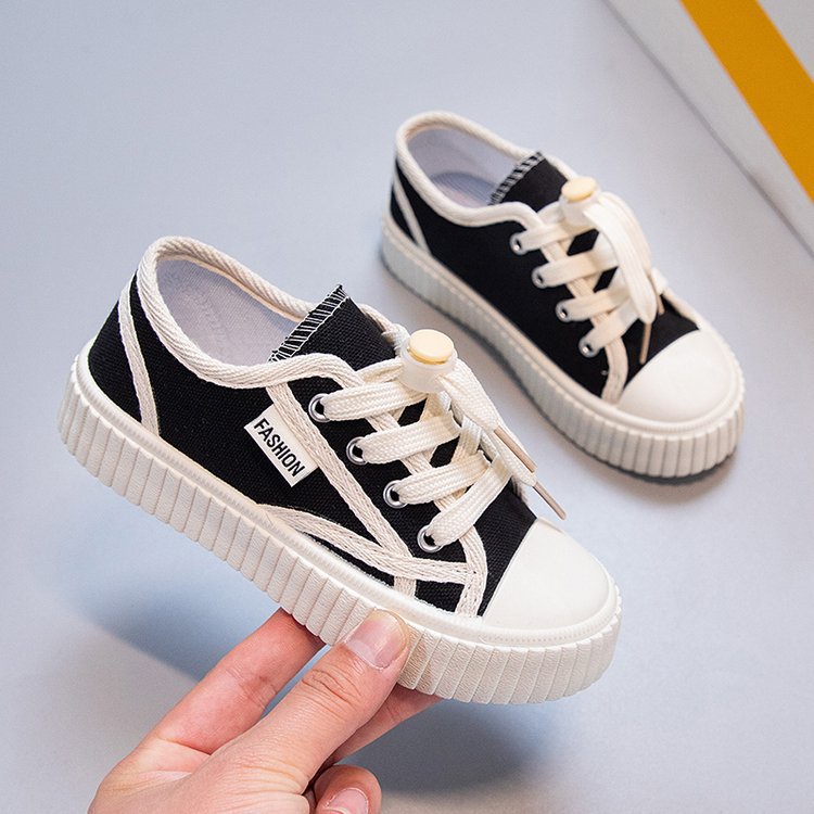 Giày Thể Thao Vải Canvas Thoáng Khí Thiết Kế Năng Động Hợp Thời Trang Cho Bé