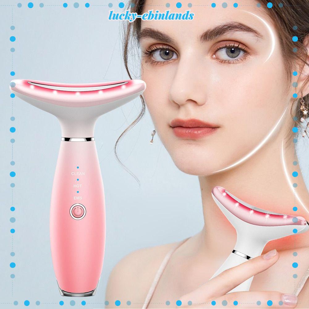 Lucky-ebinlands Máy Mát Xa Da Mặt Có Đèn LED Nhiệt Độ Ba Chế Độ Chăm Sóc Cổ