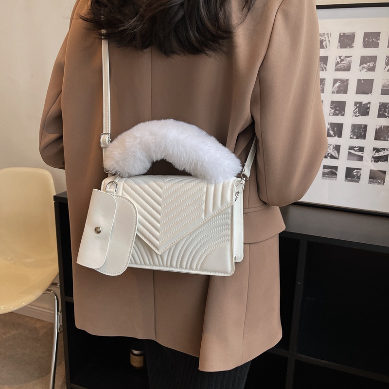Túi Xách Đeo Vai Phủ Lông Thời Trang Mùa Đông 2022 Dành Cho Nữ