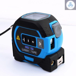 3-in-1 Laser Tape Measure Multifunctional Digital Display Cross Line Laser Distance Meter 131 / 196 ft for Area Volume Pythagorean Measure