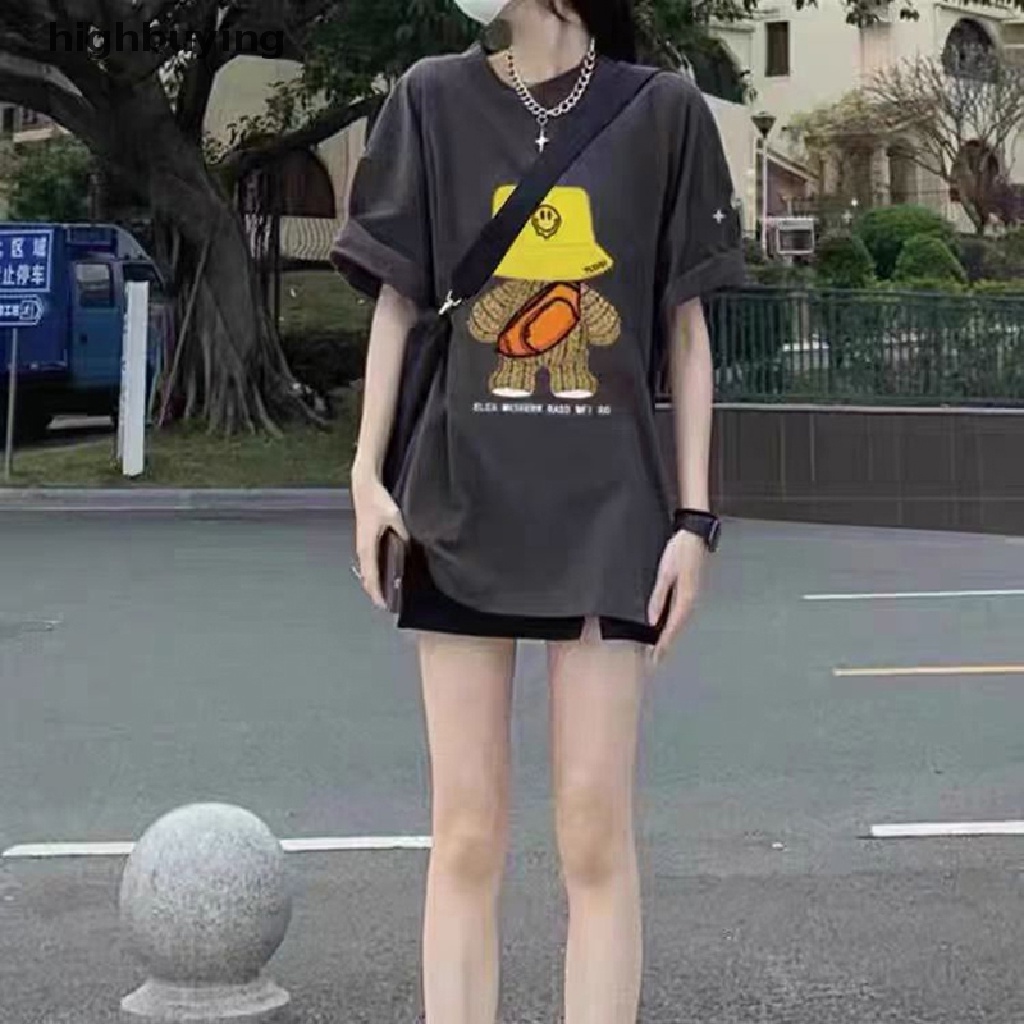 Áo Thun Nữ Tay Ngắn In Hình Gấu Thời Trang