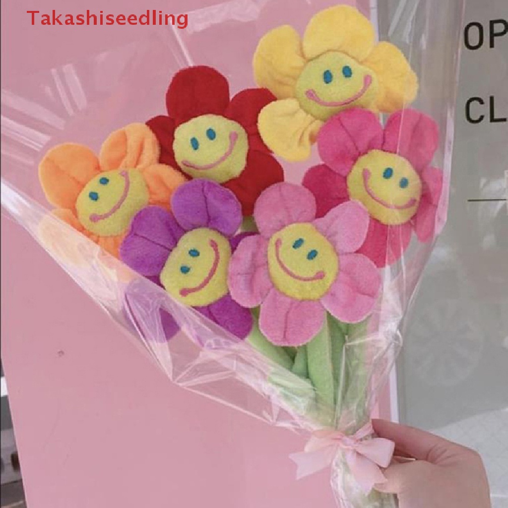 (Takashiseedling) Khóa Rèm Cửa Nhồi Bông Hình Hoa Hướng Dương Mặt Cười Có Thể Uốn Cong Trang Trí Nhà Cửa