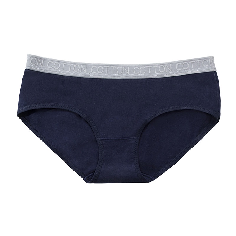 Quần Lót Thể Thao Tam Giác Lưng Thấp Chất Liệu Cotton Mềm Mại In Chữ Màu Tương Phản Thời Trang Cho Nữ