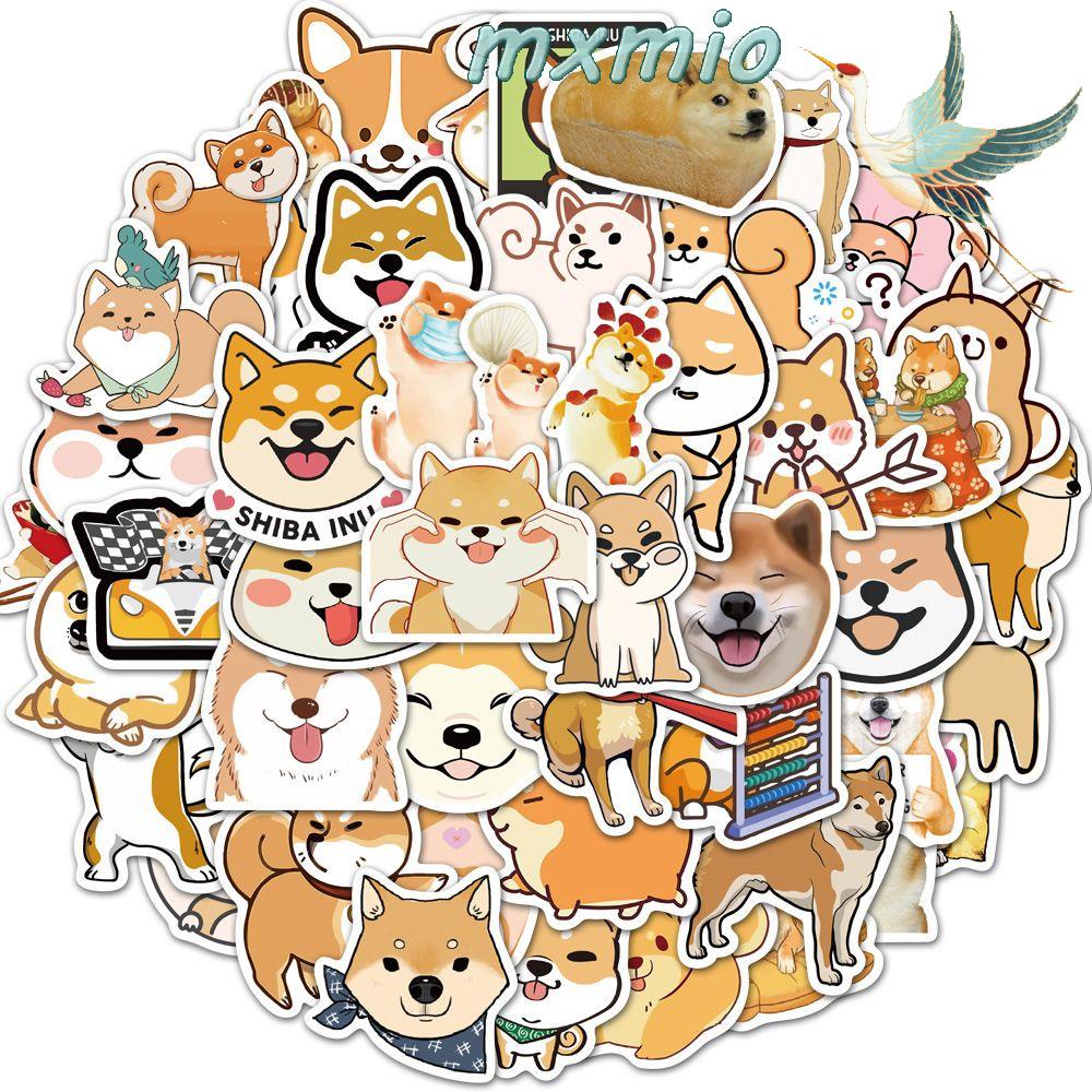 Bộ 50 Miếng Dán Trang Trí Hình Chú Chó Shiba Inu Kiểu Nhật Bản Dễ Thương
