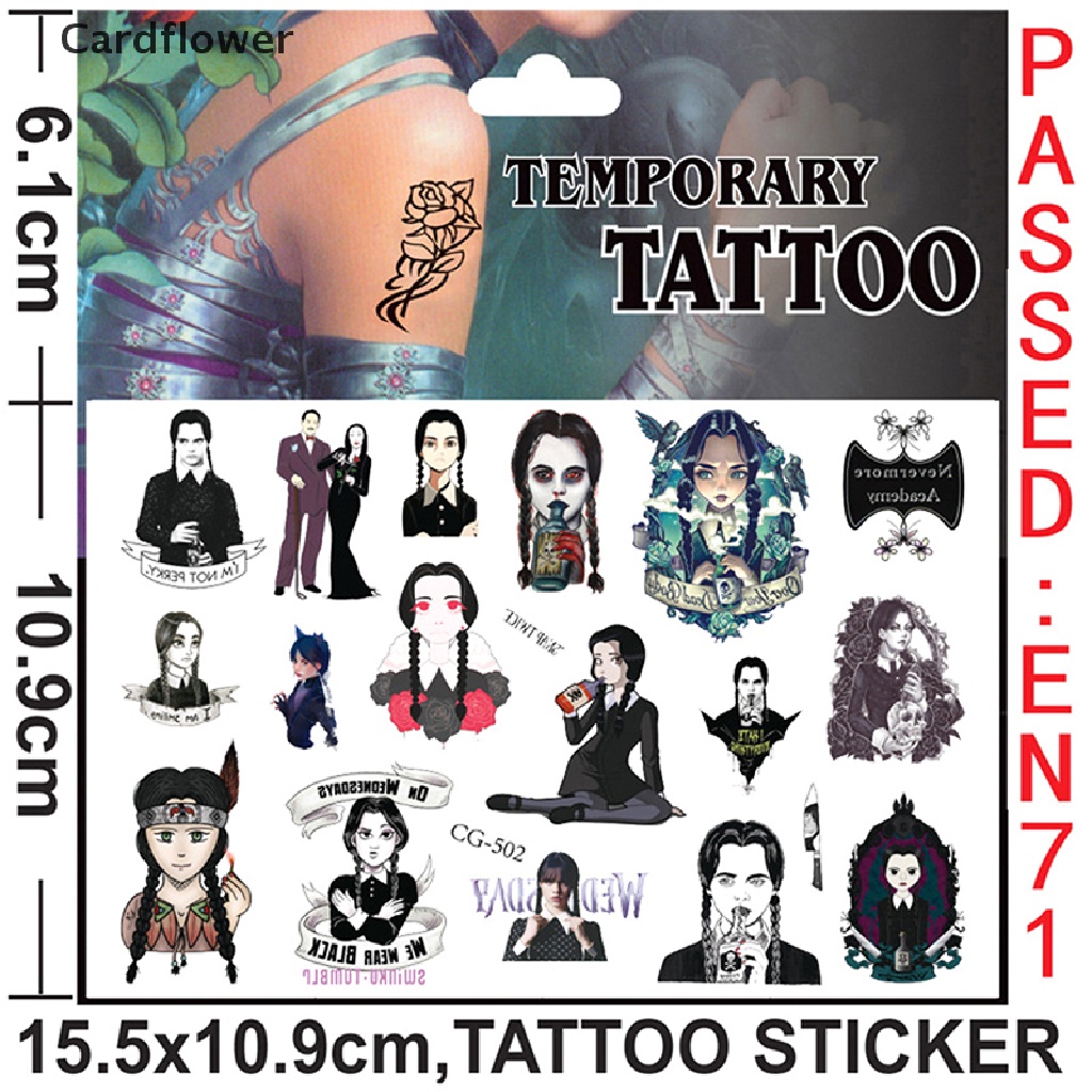 1 Tờ Sticker Addams Dán Điện Thoại Laptop Hình TV Kinh Dị Mỹ