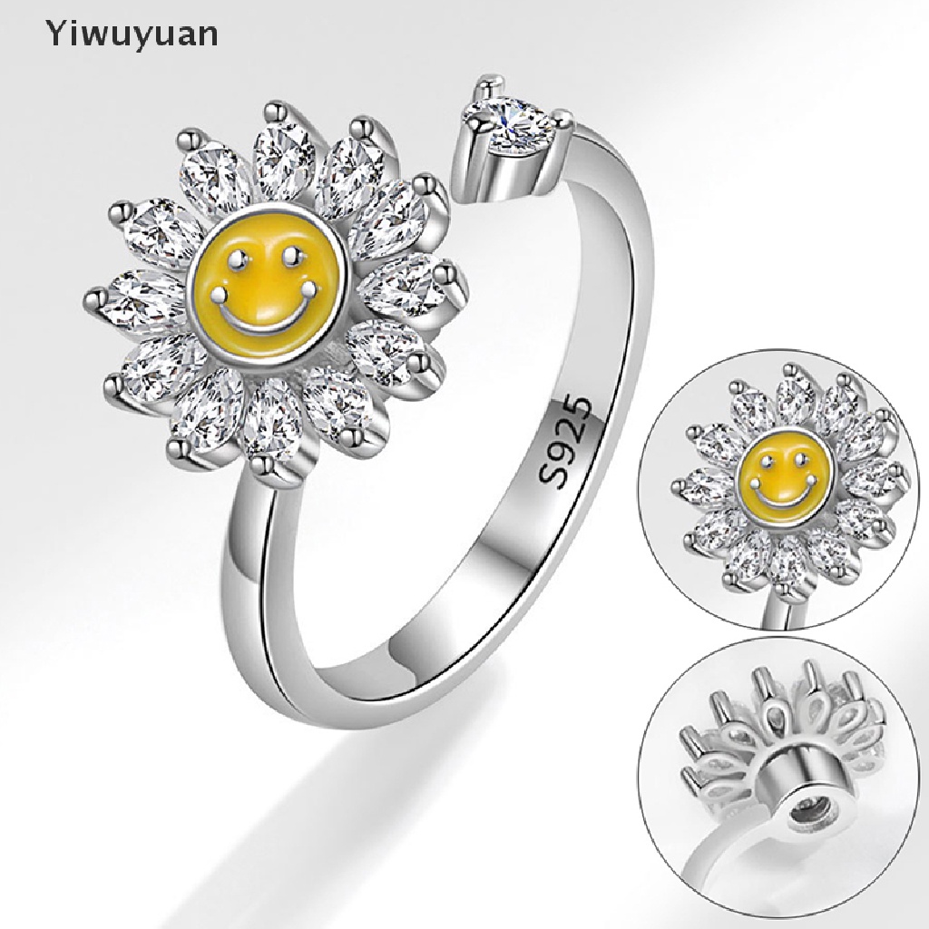 < Yiwuyuan > Nhẫn Hở Hình Mặt Cười Thời Trang Có Thể Điều Chỉnh Cho Nữ