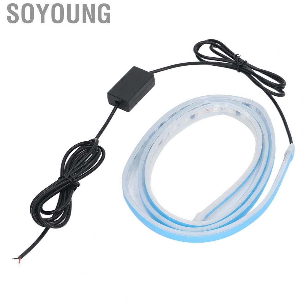 Soyoung 59in Car Hood Strip Light 5W 12V RGB  Control Waterproof Exterior Ambient Lighting Universal Fit for