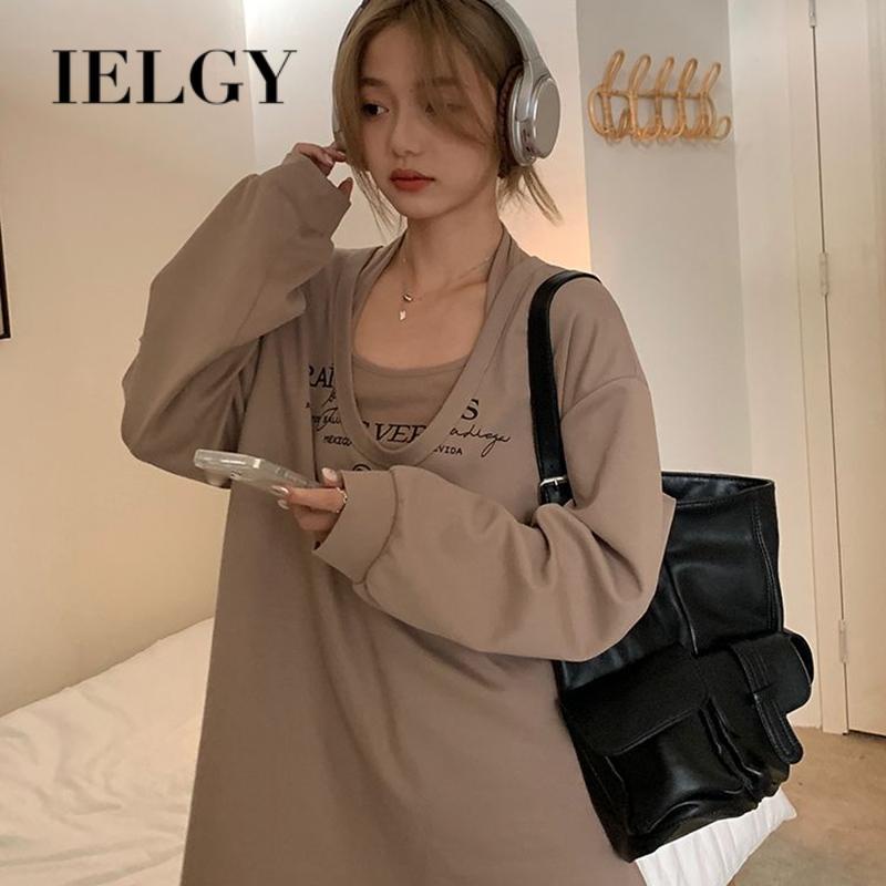 IELGY Bộ Áo Hai Dây In Chữ Phong Cách Hàn Quốc Cho Nữ