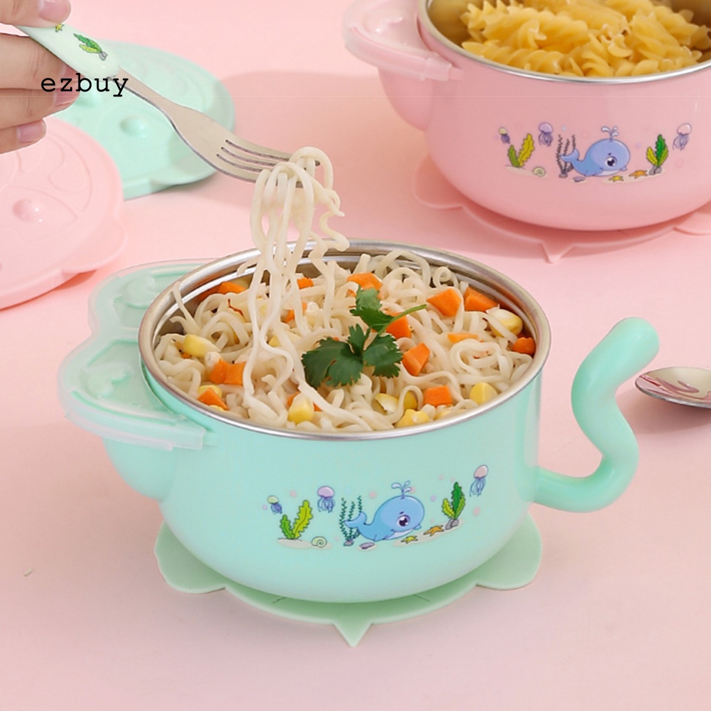 Bát Ăn Dặm Bằng Thép Không Gỉ Có Tay Cầm Tiện Dụng Cho Bé