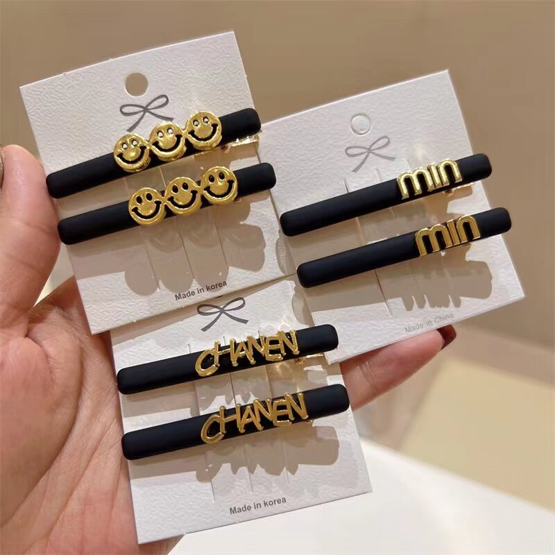 Set 2 Kẹp Tóc Kim Loại Hình Chữ M Thời Trang Cho Nữ