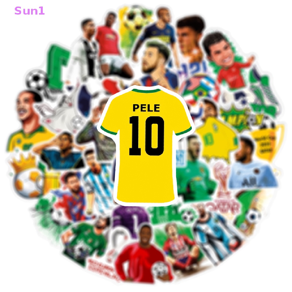 Set 50 Sticker Dán Laptop / Xe Hơi / Ván Trượt / Điện Thoại Họa Tiết Ngôi Sao Bóng Đá Graffiti