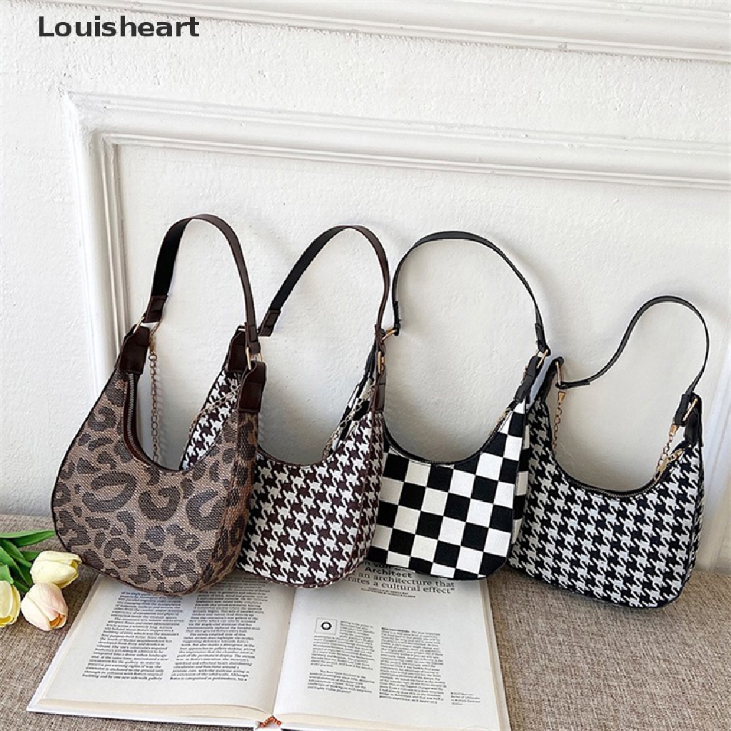 Túi Đeo Chéo Louisheart Bằng Da PU Mỏng Họa Tiết Da Báo Phối Dây Xích Thời Trang Cho Nữ