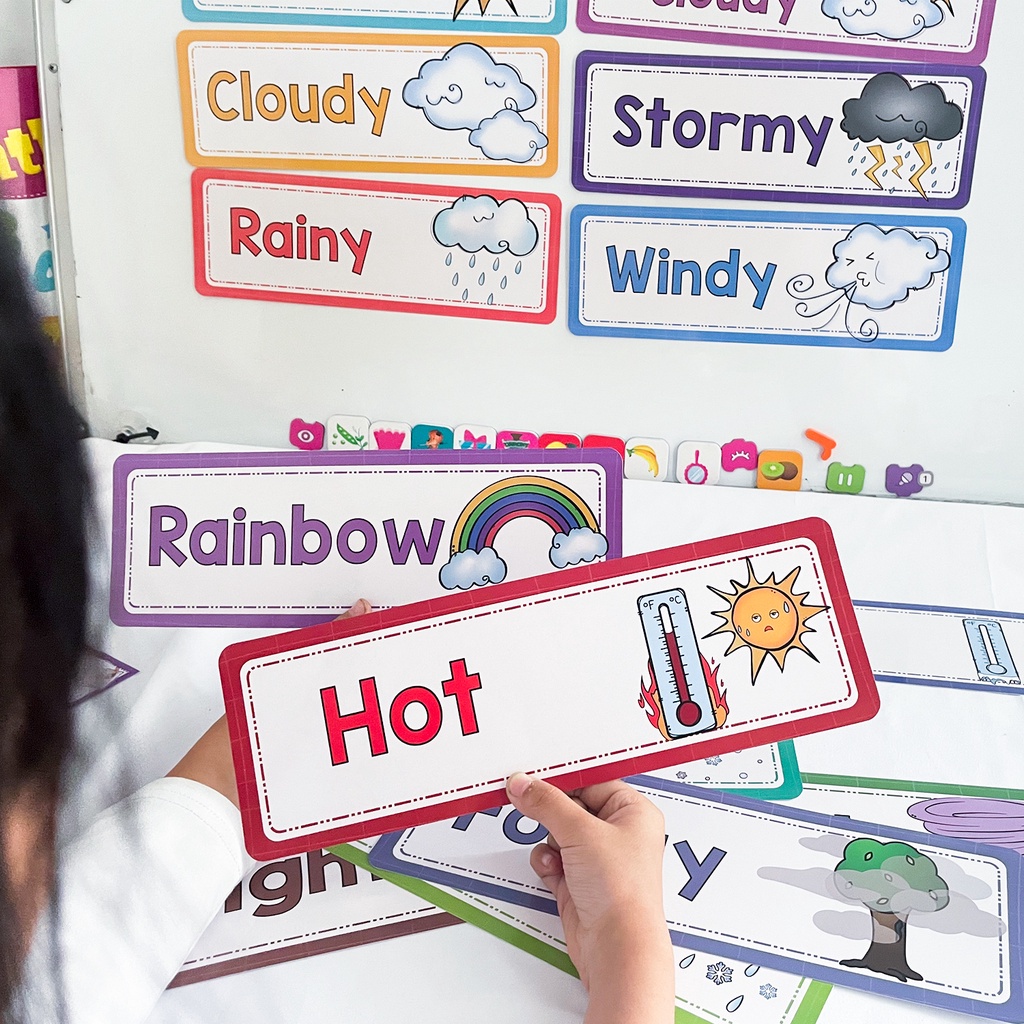 Bộ 16 Tấm Thẻ Học Tiếng Anh Montessori Dùng Để Trang Trí