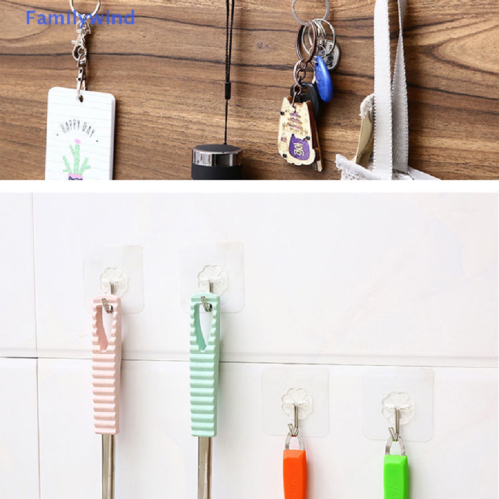 Set 10 Móc Treo Đồ Dán Tường Chịu Tải Nặng 15Kg