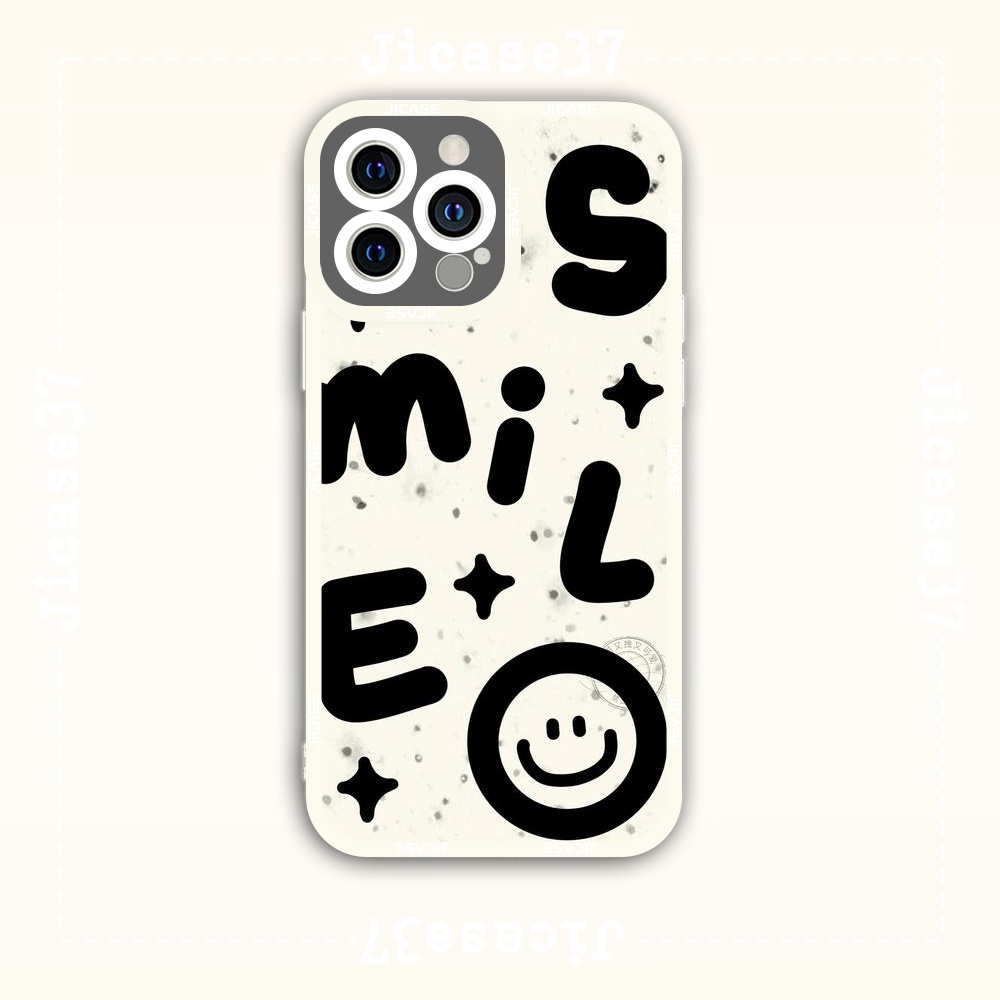 Ốp lưng iphone cạnh vuông Jicase Smiley Face Mặt Cười Happy Face Aesthetic