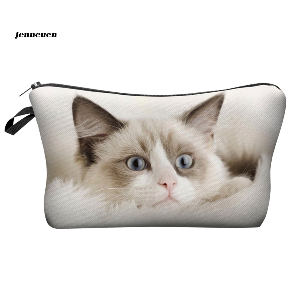 Túi Đựng Đồ Trang Điểm Có Dây Kéo Chống Mài Mòn Họa Tiết Hoạt Hình Dễ Thương