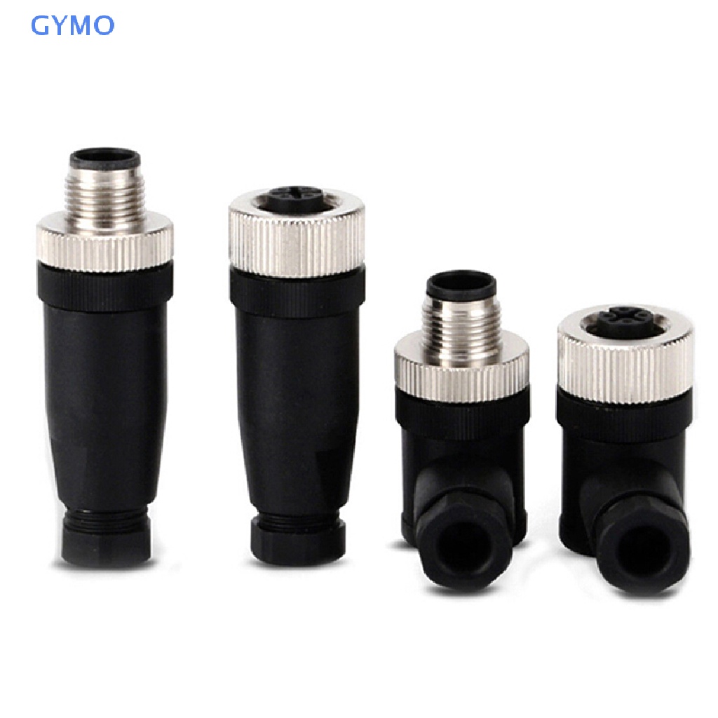 [cxGYMO] 1Pc M12 sensor connector 3/4/5 pin male/female straight/right angle plug  HDY