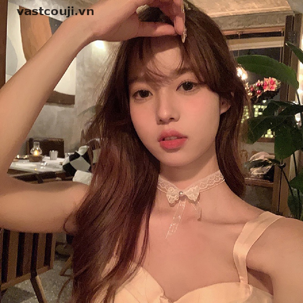 Vòng Cổ Choker Hai Lớp Thắt Nơ Hoa Quyến Rũ Cho Nữ