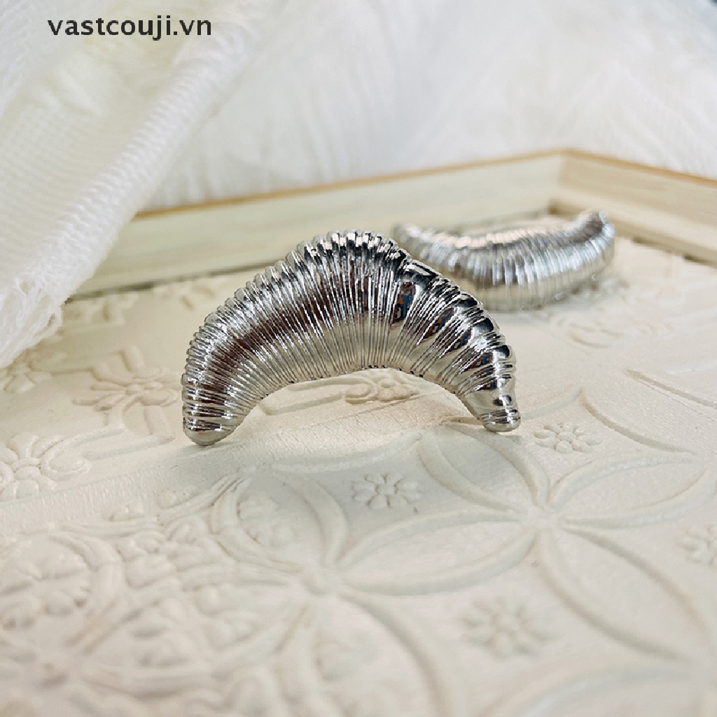 Ghim Cài Cổ Áo Bằng Hợp Kim Chống Trượt Hình Sừng Bò Croissant VASTJI