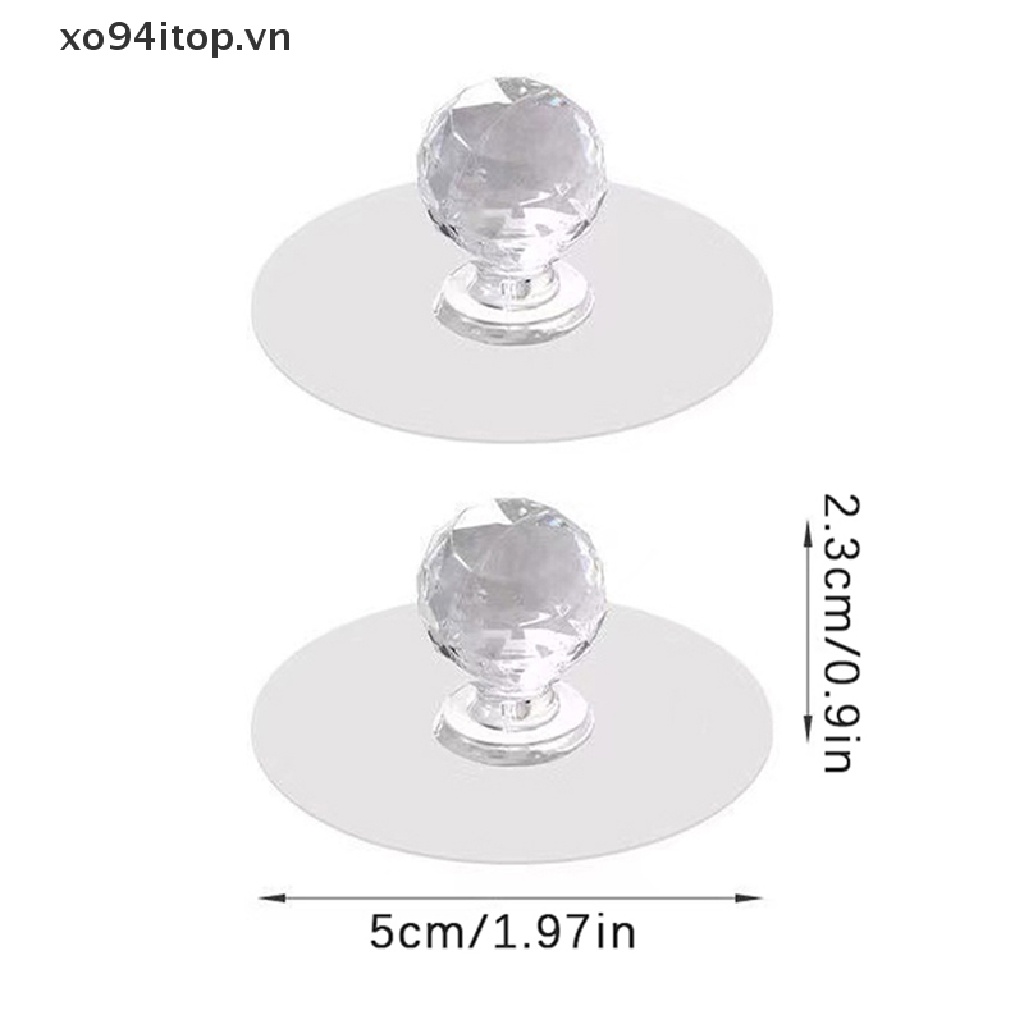 Set 10 Tay Nắm Ngăn Kéo Tủ Hình Viên Kim Cương Pha Lê