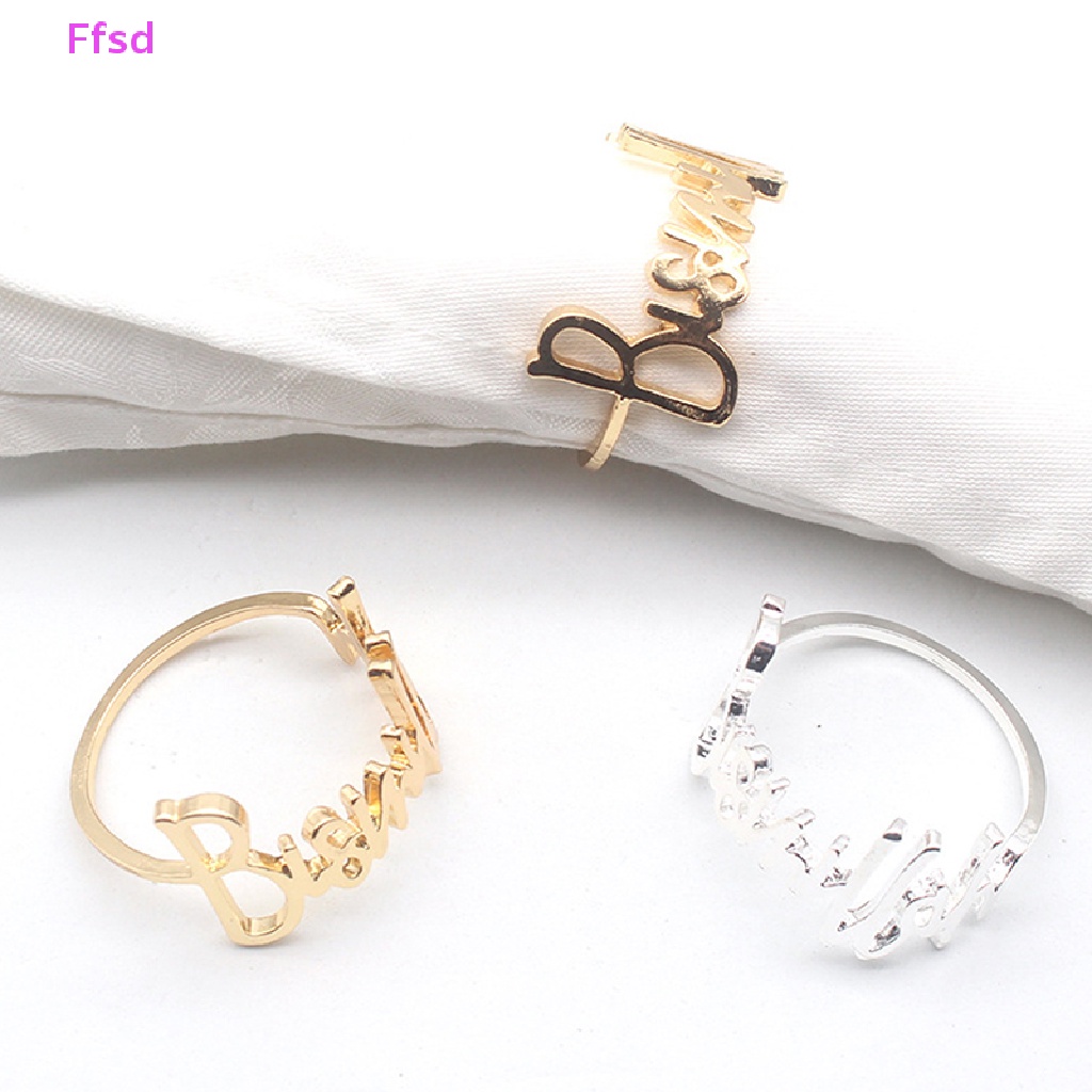 {Ffsd} Ramadan Bismillah Vòng Kim Loại Giữ Khăn Ăn Trang Trí Bàn Tiệc Hồi Giáo * Bán Chạy