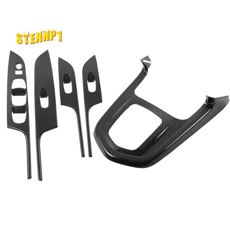 Khung Viền Bảng Công Tắc Nâng Cửa Sổ Kính Họa Tiết Sợi Carbon Cho Nissan Navara NP300 2016-2019