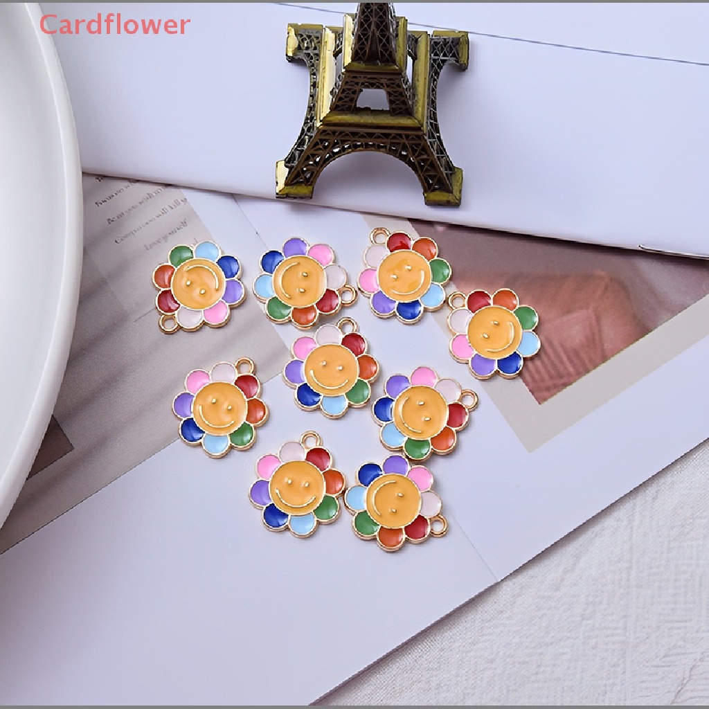 Bộ 10 Bông Hoa Mặt Trời Tráng Men Làm Trang Sức Diy Mới