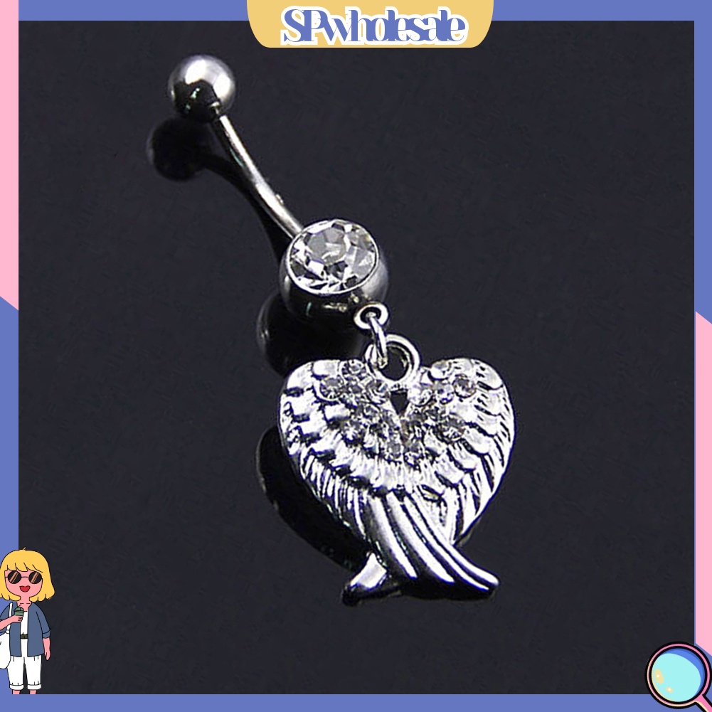 <SPwholesale> Khuyên Rốn Hình Đôi Cánh Đính Đá Lấp Lánh