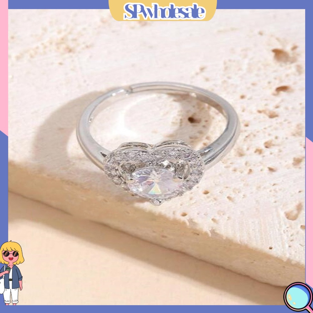 <SPwholesale> Nhẫn Khảm Đá Khối Trọng Lượng Nhẹ Nghệ Thuật Mặc Hàng Ngày Cho Nữ