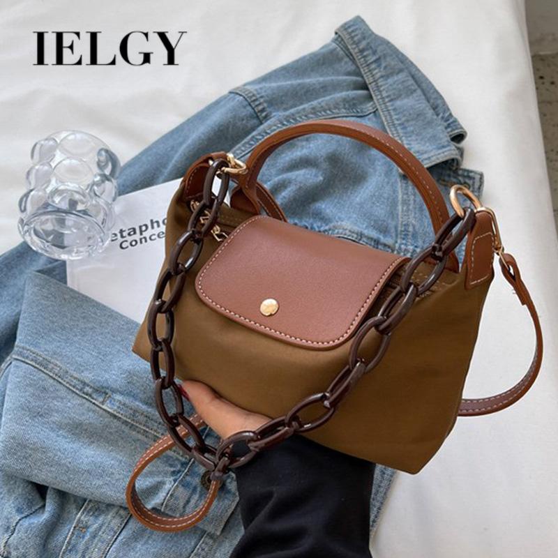 Túi Đeo Vai Bằng nylon Màu Sắc Tương Phản Phong Cách Pháp Cổ Điển Thời Trang Cho Nữ