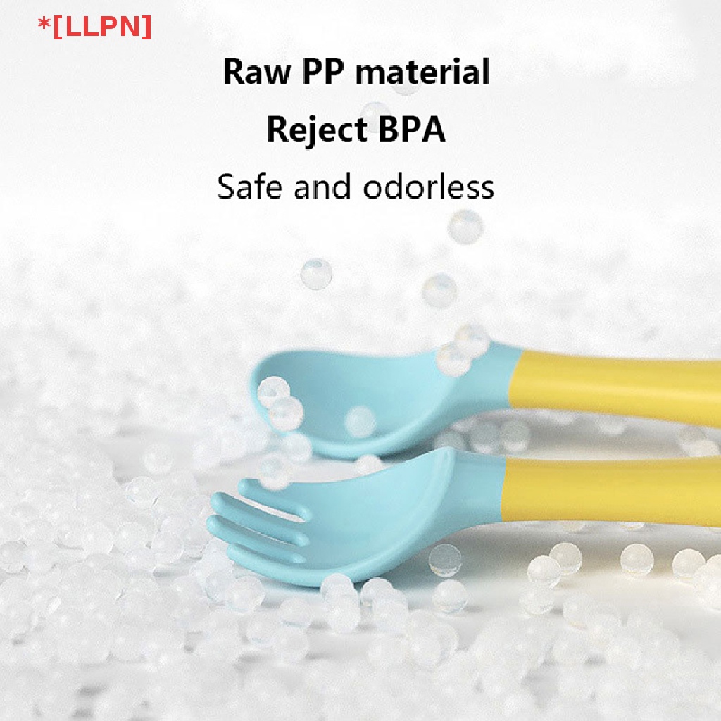 Set 2 Muỗng Nĩa PP + TPE Mềm Tập Ăn Cho Bé Sơ Sinh