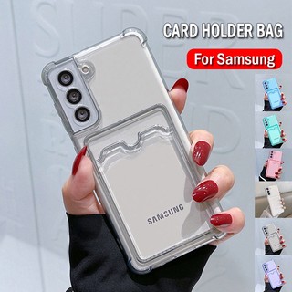 【2 Gen】Ốp Điện Thoại Trong Suốt Chống Sốc Kèm Ngăn Đựng Thẻ Cho Samsung S21 FE S22 S23 Ultra S23 Plus 5G