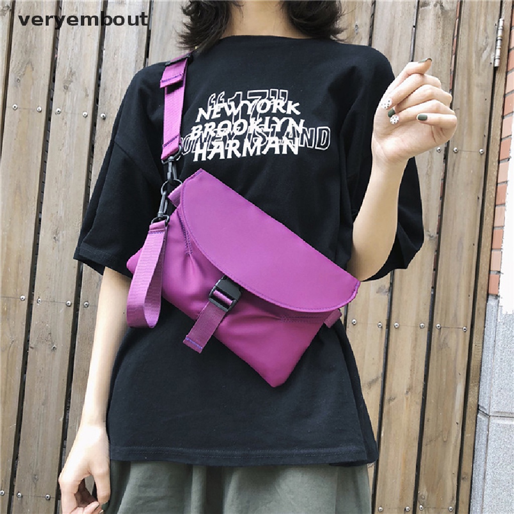 Túi Đeo Chéo Nylon Màu Trơn Chống Thấm Nước Đựng Điện Thoại Thời Trang Cho Nam Và Nữ