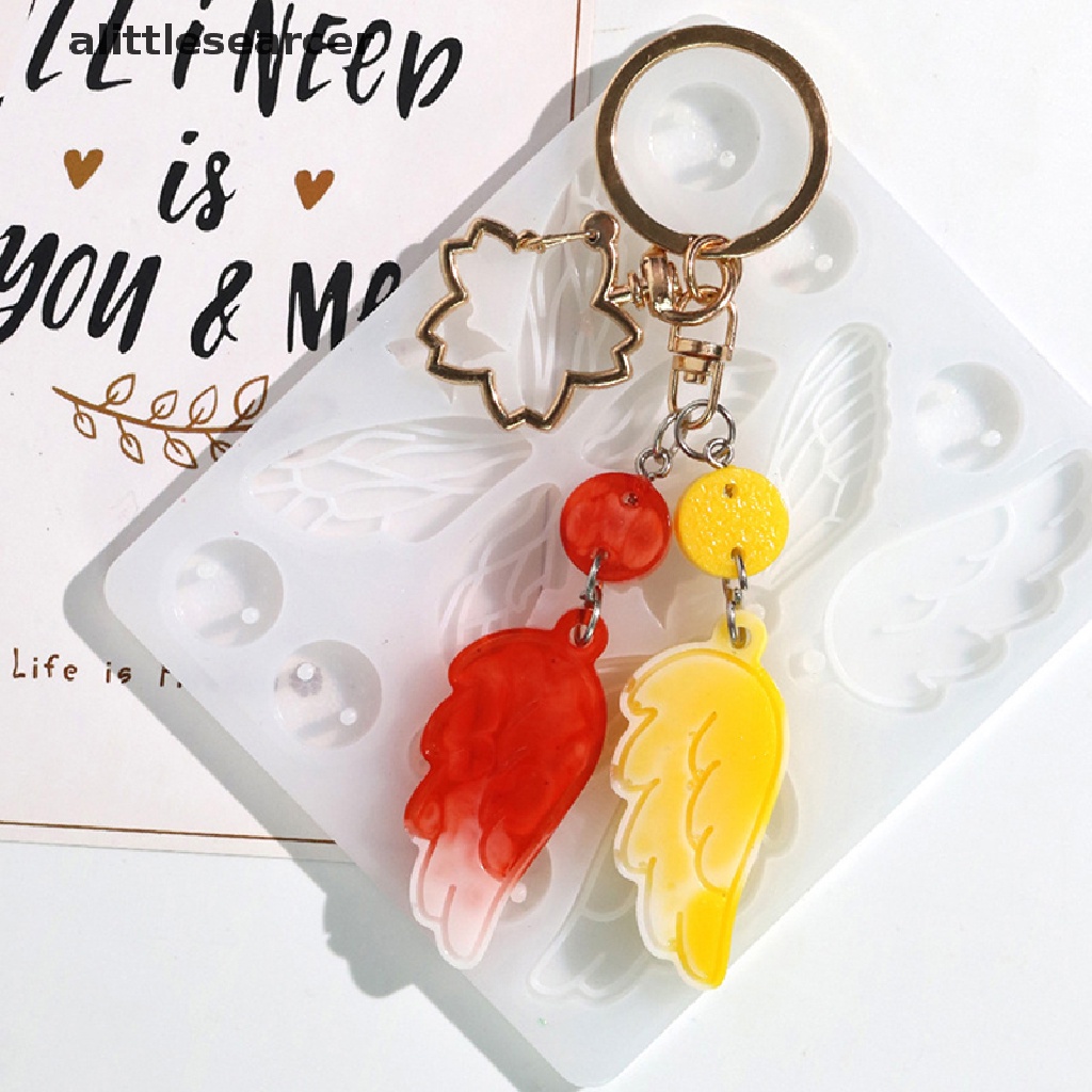 Khuôn Silicone Làm Mặt Dây Chuyền / Móc Khóa Hình Bướm / Lông Vũ Bằng Resin DIY