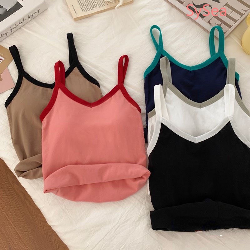 Áo Hai Dây Thiết Kế Tối Giản Thời Trang Mùa Hè Hàn Quốc Cho Nữ