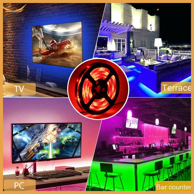 Dây Đèn Led Usb 5050 Rgb Nhiều Màu Chống Nước Kèm Điều Khiển Từ Xa