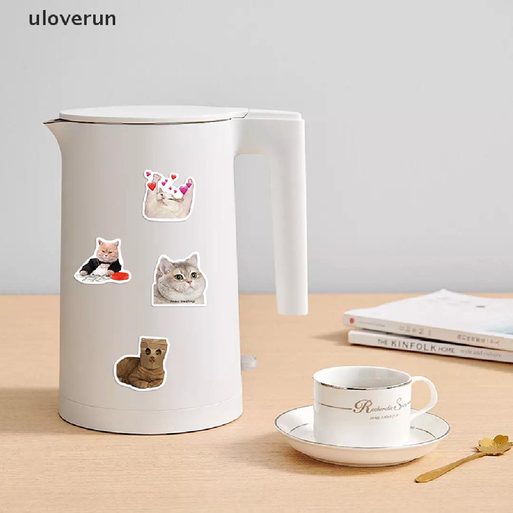 Bộ 50 Miếng Dán Trang Trí Sổ Tay / Laptop Hình Mèo Dễ Thương